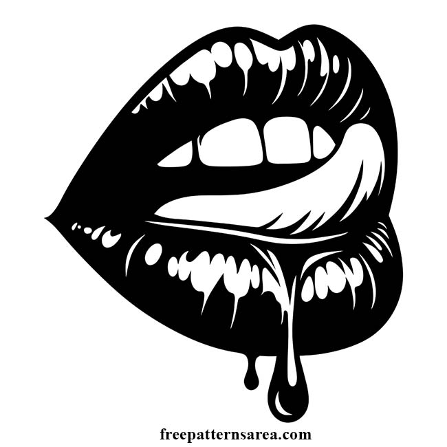 Women's Lips and Mouth Silhouettes: Free Vector Illustrations ...