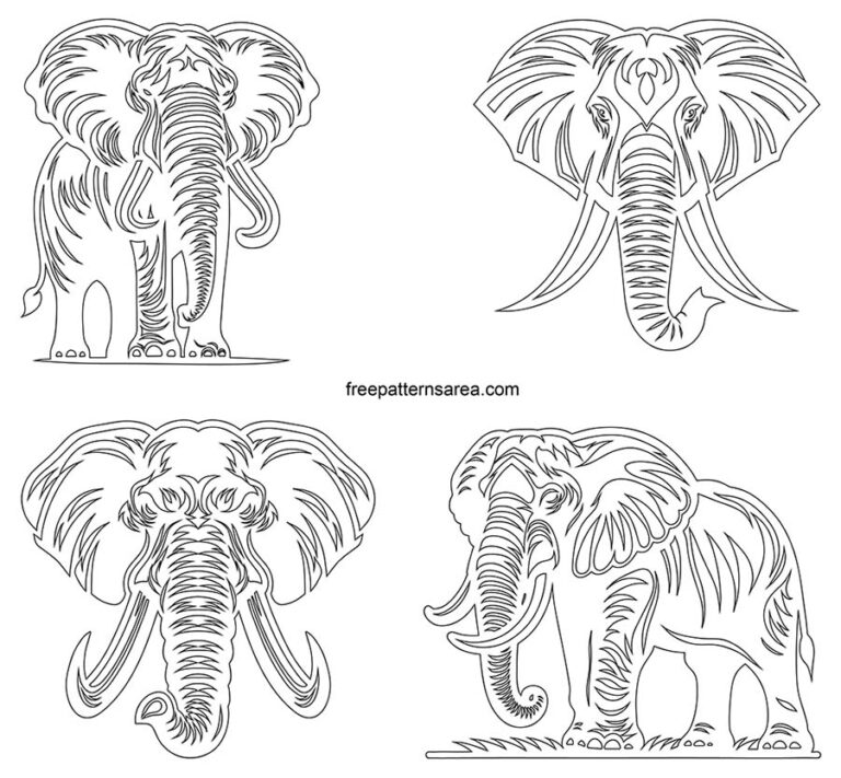 Elephant Rough Draft Free Elephant CDR Files: 4 CorelDRAW Vector Designs - FreePatternsArea