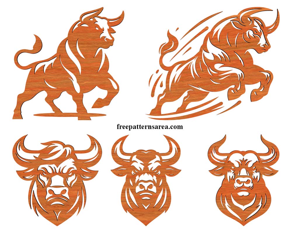 High-quality bull DXF designs perfect for CNC laser and plasma cutting.