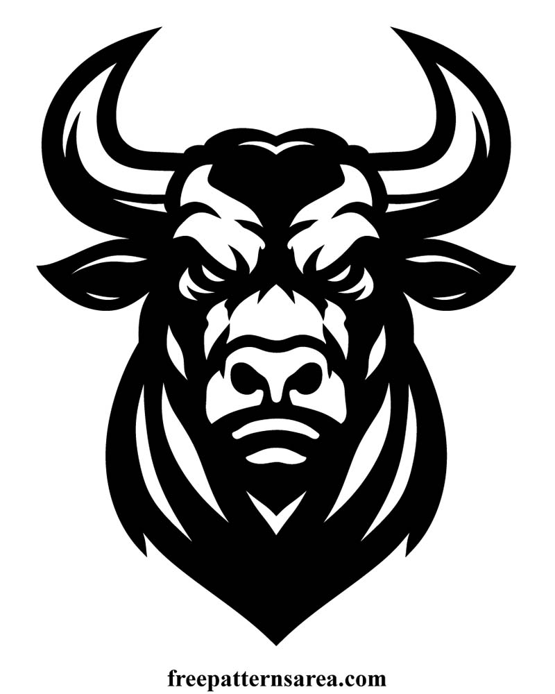 Free bull vector in DXF format, perfect for CNC laser and plasma cut applications