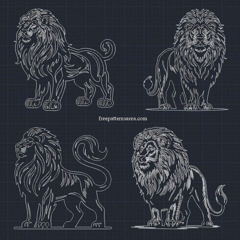 Download Free Black & White Lion Silhouette Designs - FreePatternsArea
