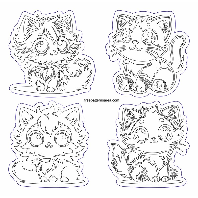 Free Printable Kitten Coloring Pages PDF Templates Free printable kitten coloring pages PDF with 8 cute cat outline templates for coloring, tracing, and cutout crafts.