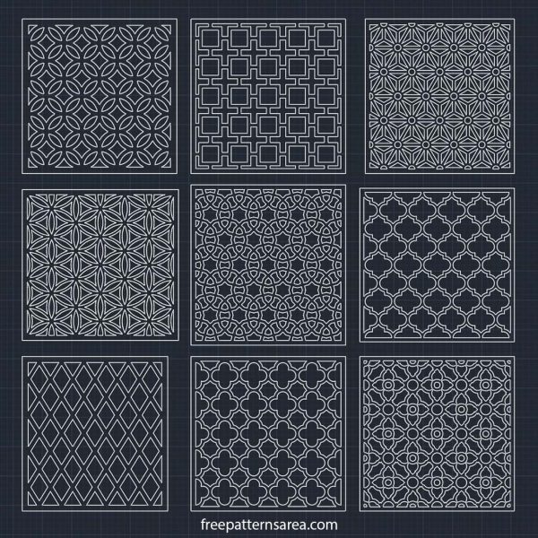 Autocad Geometric Pattern Geometric Patterns and Motifs: Vector, CAD and CNC Files - FreePatternsArea