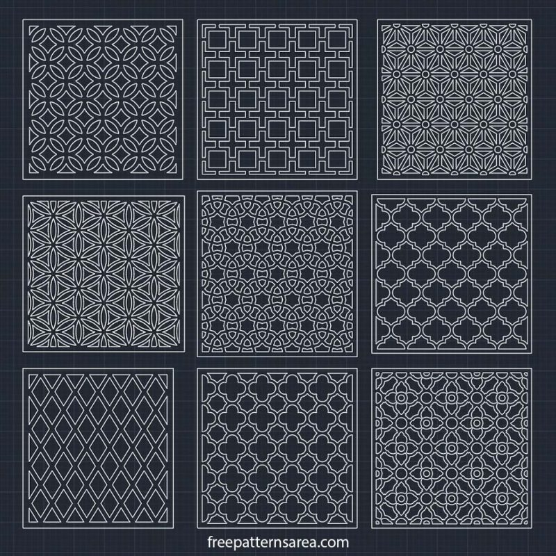 Autocad Geometric Pattern Geometric Patterns and Motifs: Vector, CAD and CNC Files - FreePatternsArea