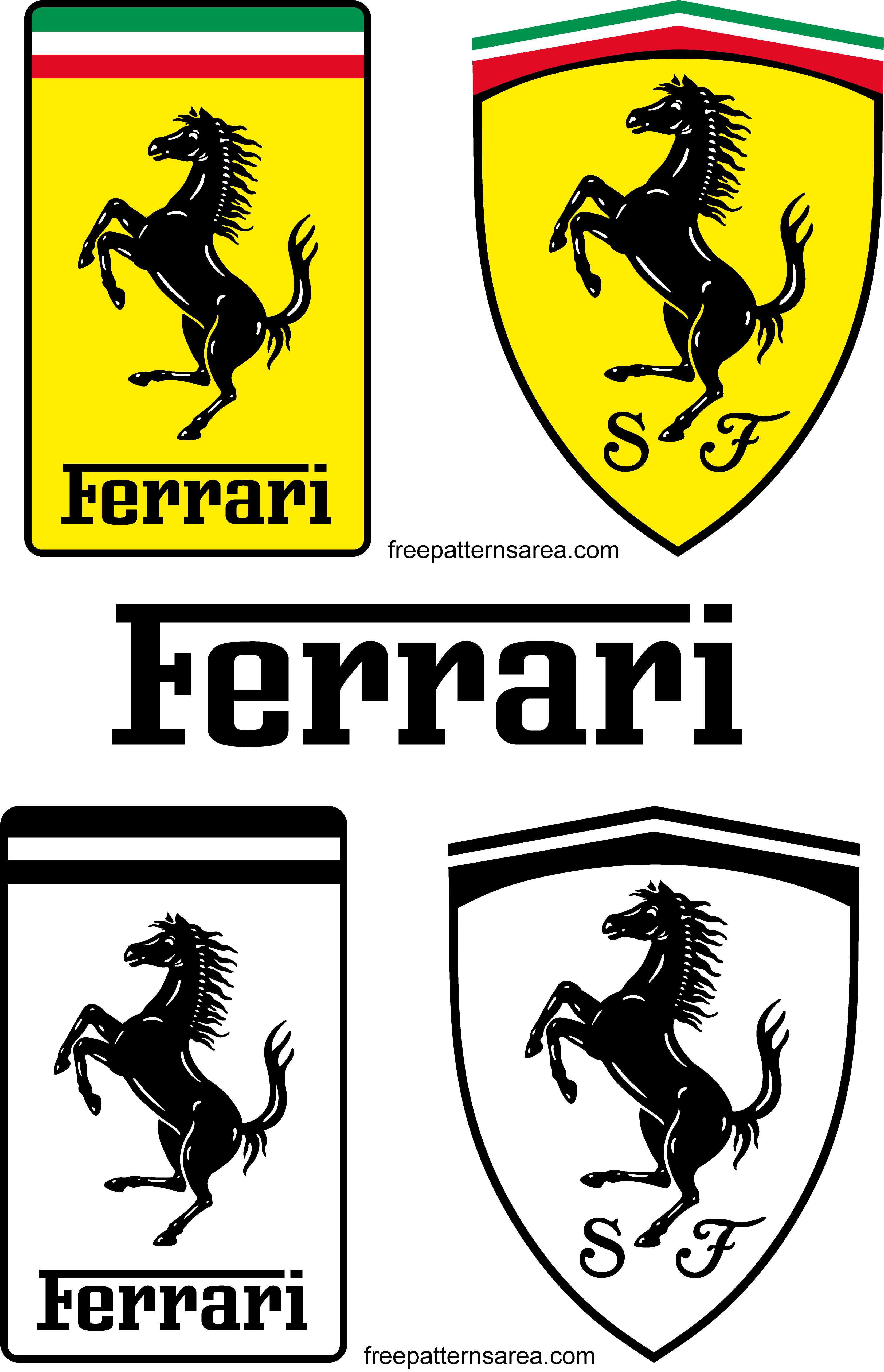 Ferrari Logo Symbol Vector And Font Clipart Freepatternsarea