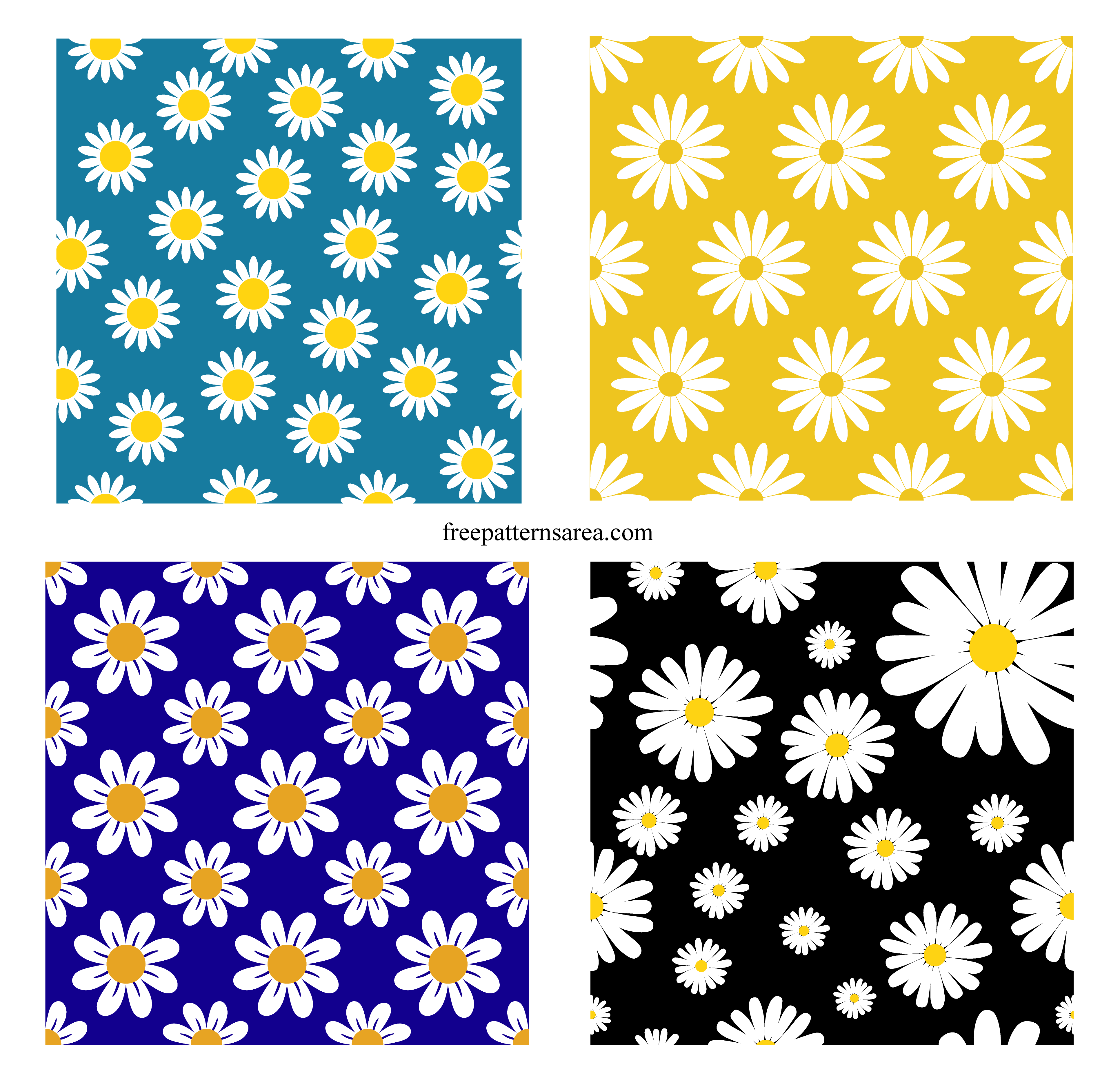 Seamless Daisy Vector Patterns: Free High-Quality Downloads